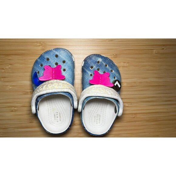 Crocs Cutie Denim Butterfly Clogs Toddler Size 5c - Picture 5 of 5